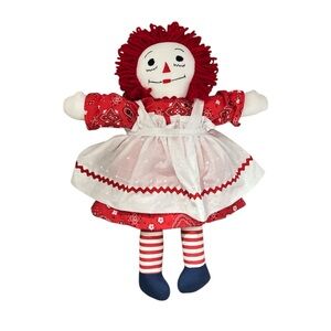 19” Classic Rag Doll with Red Hair and Striped Outfit